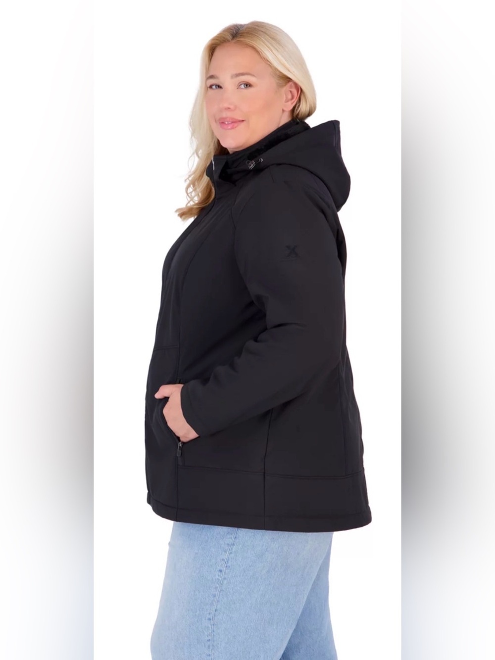 ZeroXposur Women's Lillian Plush-Lined Soft Shell Jacket Black 2X - Picture 5 of 7